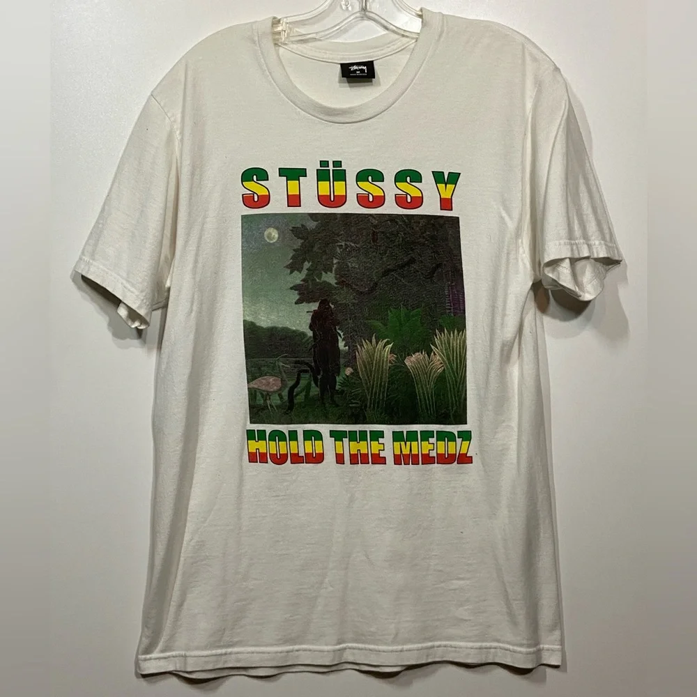 Vintage Stussy “Hold The Medz” Graphic Tee - Picture 1 of 8